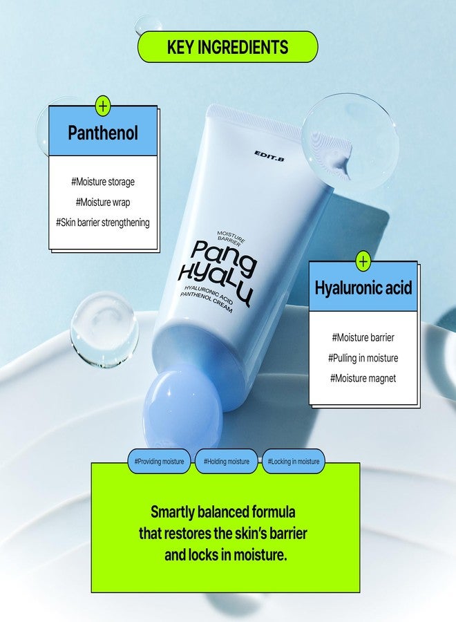 EDIT.B Moisture Barrier Pang Hyaluronic Acid Panthenol Cream, Long-Lasting Deep Hydration Lightweight Facial Moisturizing Cream, Soothing and Hydrating, Korean Daily Skin Care, 3.38 fl.oz (100ml) - Image 4