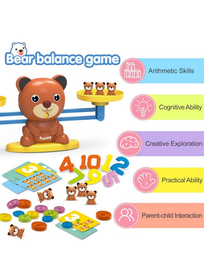 Remoking Bear Balance Game Toy, Funny Math Number Game, Educational Learning Counting Number Toy With Numbers, Little Bears, Game Cards, Coins, Great Gifts For Kids 3 Years And Up  - Image 4