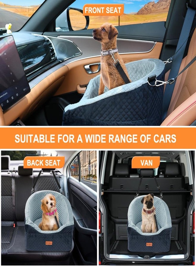 Vivifying Dog Car Seat for Small & Medium Dogs, Detachable & Washable Booster Seat for Pets Up to 30lbs, Travel Bed with Storage Pockets and Safety Belt - Gray - Image 5