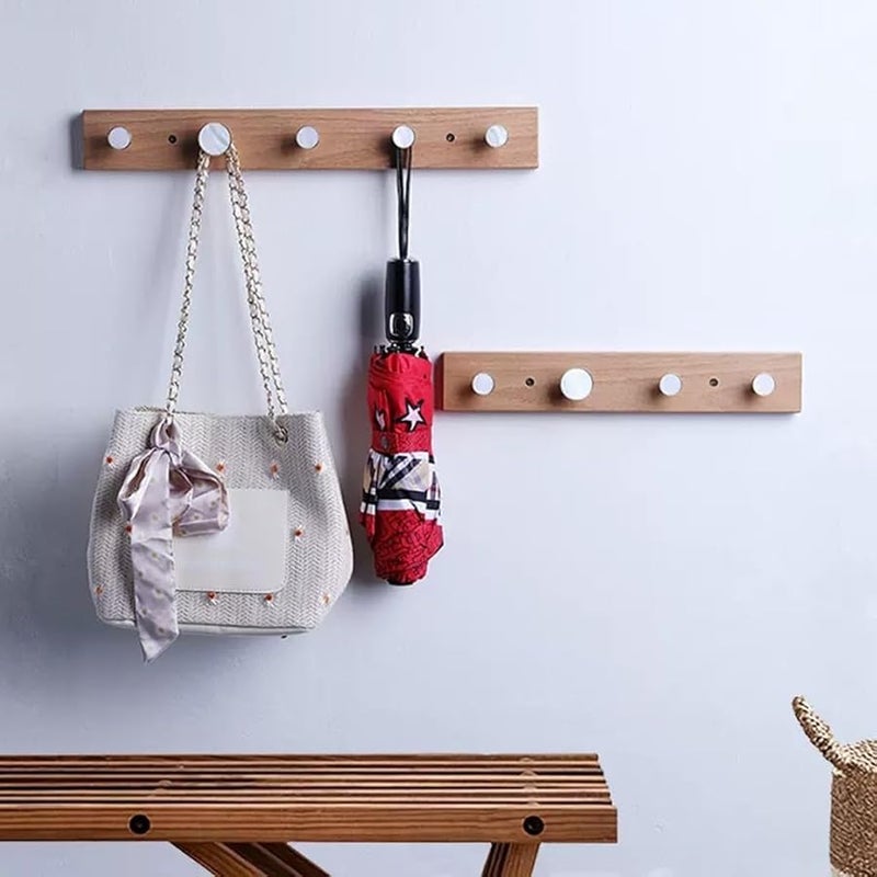 خطافات معاطف خشبية صغيرة مثبتة على الحائط لغرفة المعيشة والممر والرواق والباب - Image 4