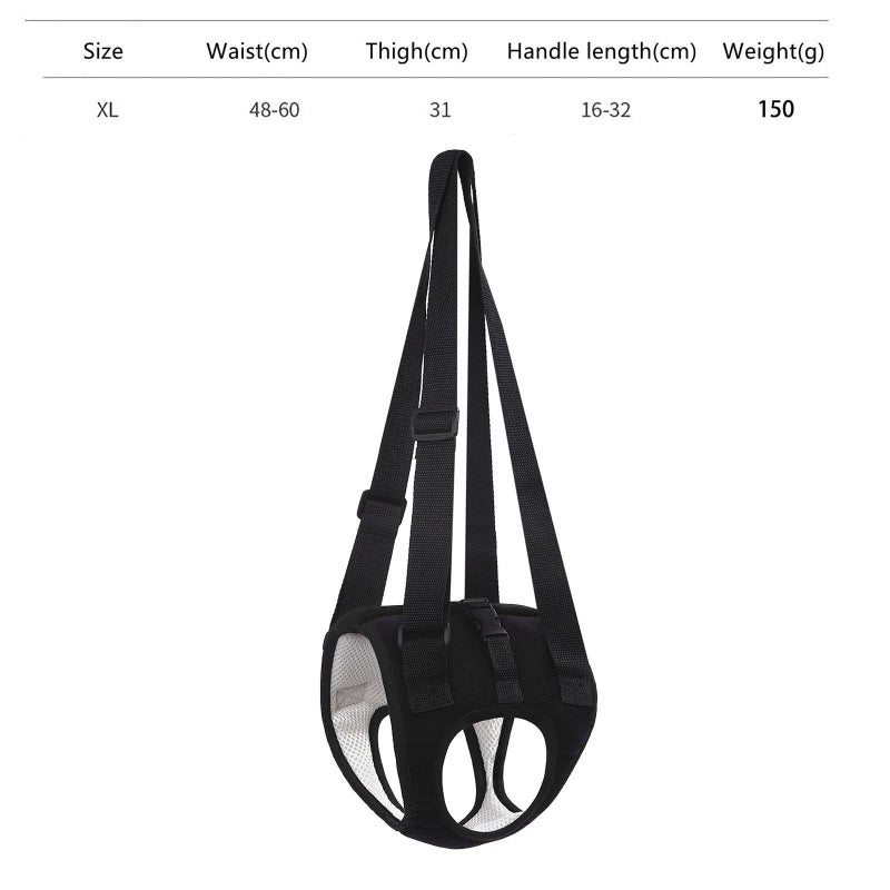 Dog Lift Harness Adjustable Dog Support Harness Large Dog Walking Auxiliary Belt Elderly Dogs Recovery Aid Joint Injuries Black Size L - Image 2