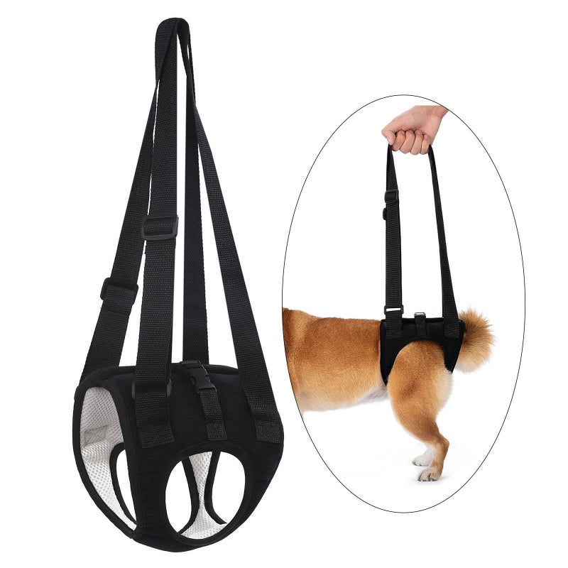 Dog Lift Harness Adjustable Dog Support Harness Large Dog Walking Auxiliary Belt Elderly Dogs Recovery Aid Joint Injuries Black Size L - Image 5