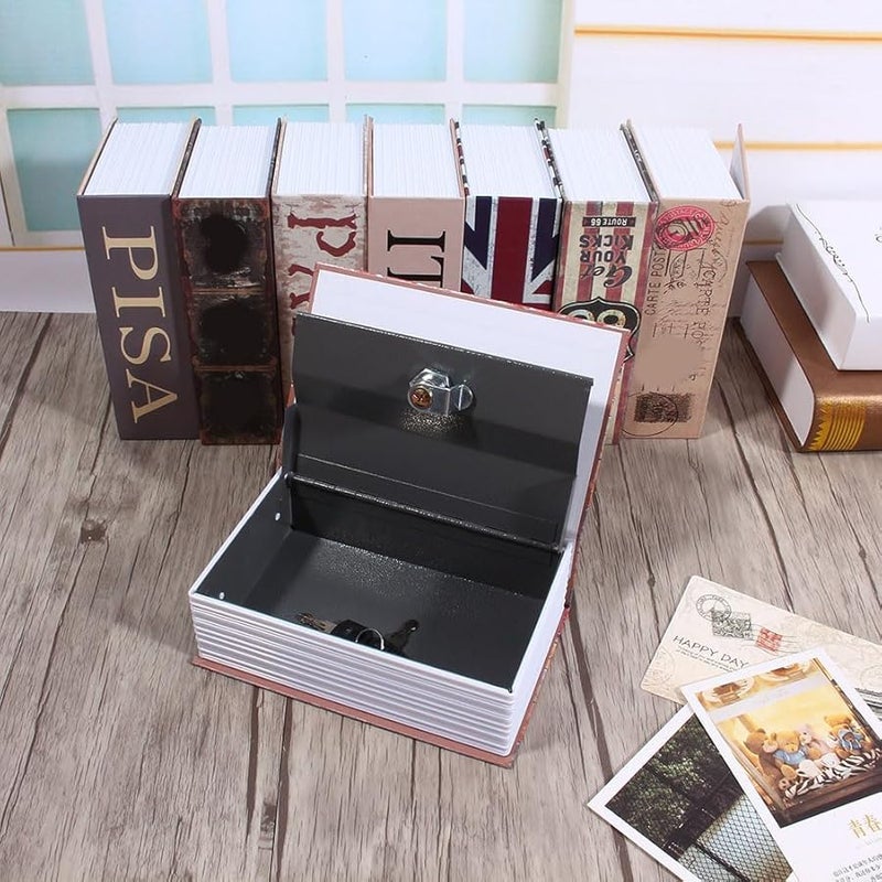 نوع 2 صندوق سرّي للكتب المجوفة مع قفل مفتاح لصندوق تخزين سري للنقود والمجوهرات - Image 4