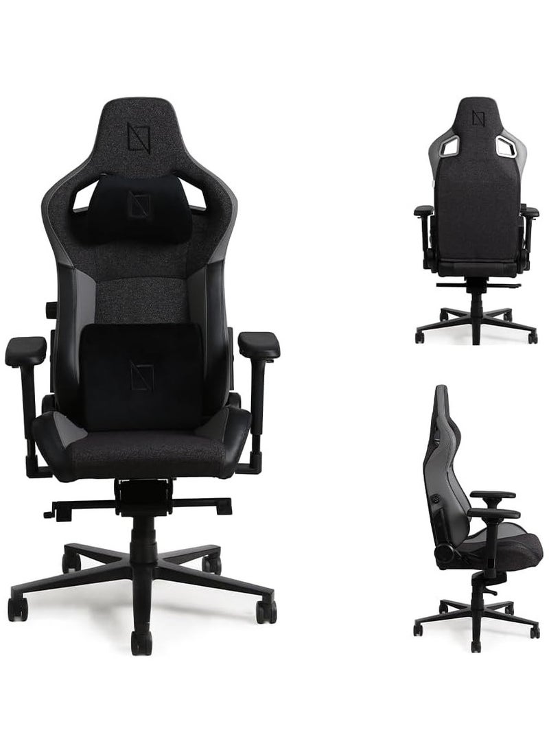 نافو APEX AIR – كرسي ألعاب وكمبيوتر مريح من Fusion Weave الفاخر مع وسائد من الإسفنج الذكي، ومسند رأس مغناطيسي، ودعم قطني مدمج قابل للتعديل، ومساند أذرع رباعية الأبعاد، وسعة وزن 135 كجم، ومسند ظهر بزاوية 90-155 درجة - تصميم عالي الجودة ومريح لساعات طويلة، رمادي غامق | APEXAIR-FW-DG  - Image 1