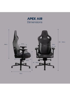 navo APEX AIR – Fusion Weave Premium Ergonomic Gaming & Computer Chair with Memory Foam Pillows, Magnetic Headrest, Built-in Adjustable Lumbar Support, 4D Armrests, 135kg Weight Capacity, 90-155° Backrest Recline - High-Quality, Comfortable Design for Long Hours, Dark Grey | APEXAIR-FW-DG  - Image 2