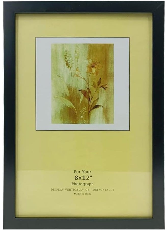 Decorhills DECORHILLS FRAMES & DECOR Rectangular Glass Photo with Wood, Wall Mount Tabletop Display for 8x12 Inches Picture  - Image 1