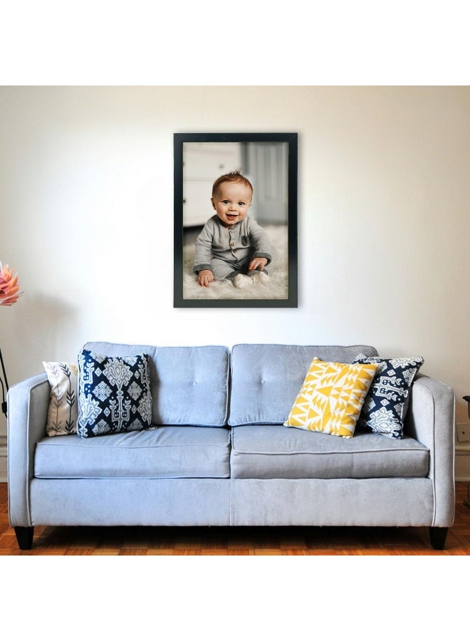 Decorhills DECORHILLS FRAMES & DECOR Rectangular Glass Photo with Wood, Wall Mount Tabletop Display for 8x12 Inches Picture  - Image 3