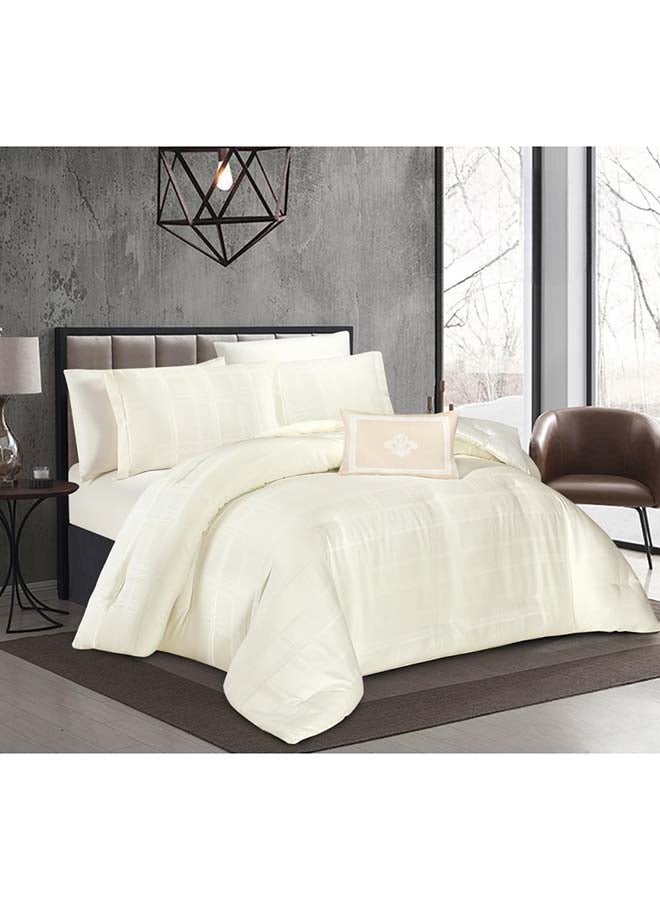 Hours Comforter Set  With An Elegant Pattern, 7 Pieces, King Size, Two Person  - Image 1