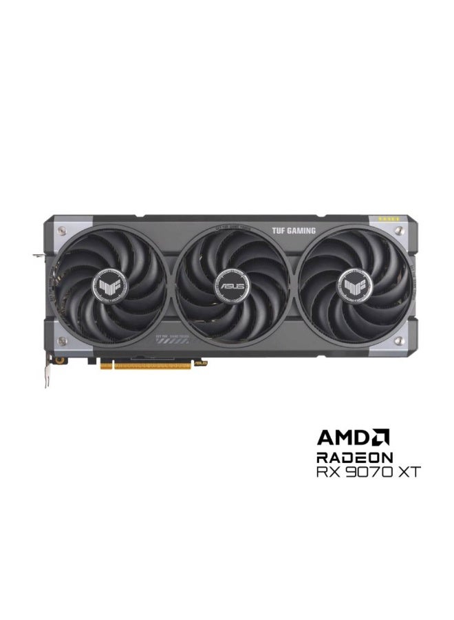 ASUS TUF Gaming Radeon RX 9070 XT O16G OC Edition 16GB GDDR6 Graphics Card, PCIe 5.0, RDNA 4, 3x Axial-Tech Fans, Dual BIOS, HDMI 2.1 & DP 2.1, Aura Sync RGB, 4K & 1440p Ray Tracing Graphics Card | 90YV0L70-M0NA00 black - Image 2