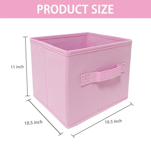 EBIGIC Collapsible fabric Storage binscube storage organizer 105 105 11 inchFor home and office Collapsible Closet Shelf Organizers Drawer OrganizersPink - Image 3