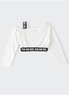 Jelliene Knit crop tee with contrast elastic  - Image 2
