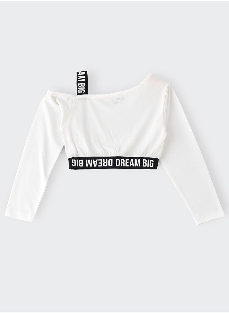 Jelliene Knit crop tee with contrast elastic  - Image 2