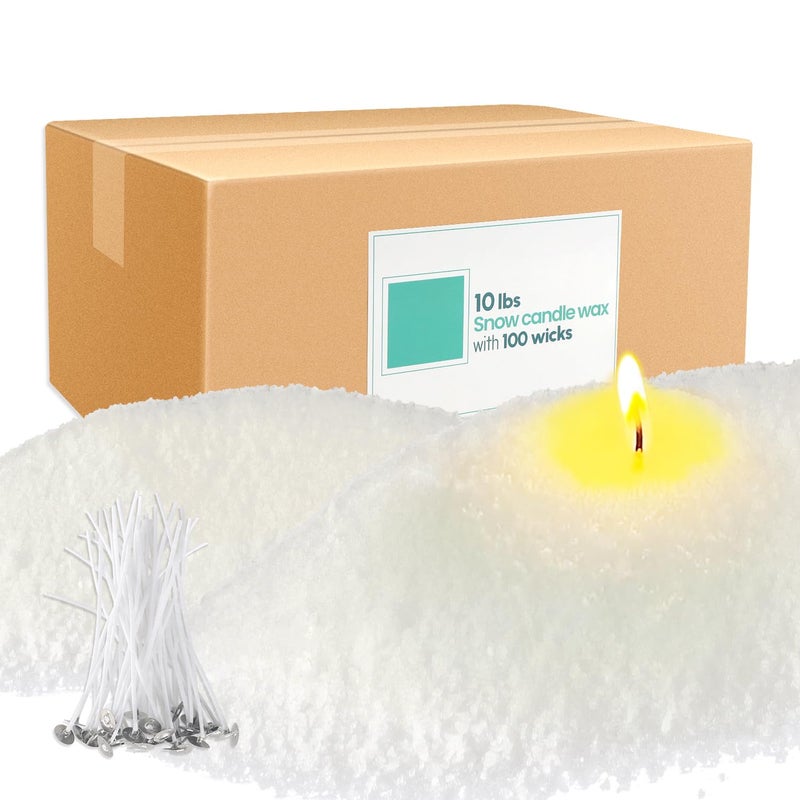 TLNFHRPI 10 lb Pearl Wax Sand DIY Set with 100 Wicks, Reusable, Continuous Burning, Unscented Candle Powder, Designed for Handmade Candles, Wedding Celebrations and Party Decorations - Image 1