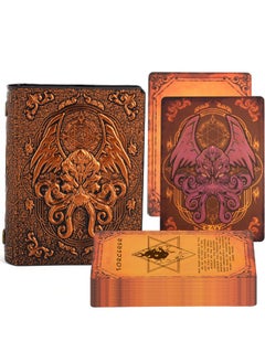 CZYY DND Spellcard Holder Cthulhu Embossed Hard Cover Spellbook Deck Case with 54 Blank Cards Tabletop Gaming Accessories for Dungeons and Dragons, RPG, Card Game (Bronze)  - Image 1