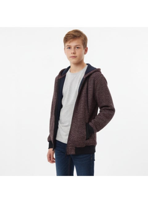 هودي أولادي مزود بسوستة وجيوب من الأمام