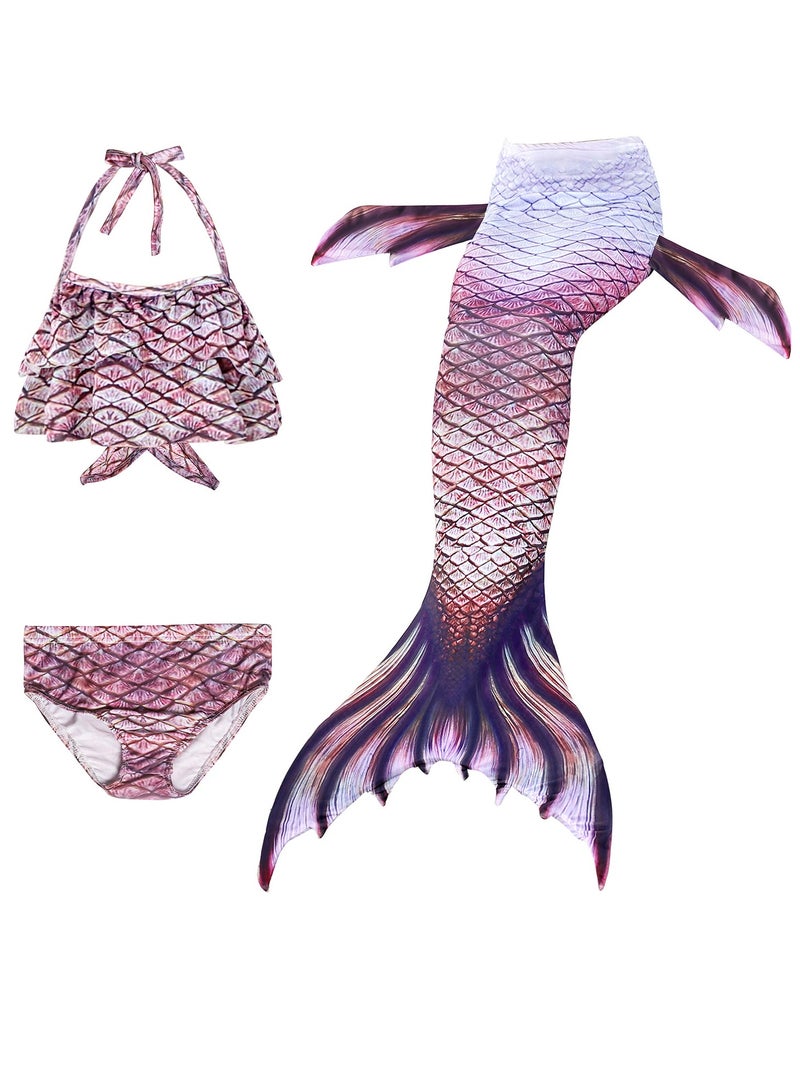 KUYING Children's Mermaid Swimsuit Bikini 