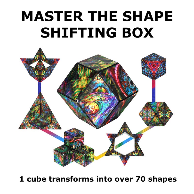 SHASHIBO Shape Shifting Box - Award-Winning, Patented Fidget Cube w/ 36 Rare Earth Magnets - Transforms Into Over 70 Shapes, Download Fun in Motion Toys Mobile App (Artist Series - The Chameleon) - Image 4