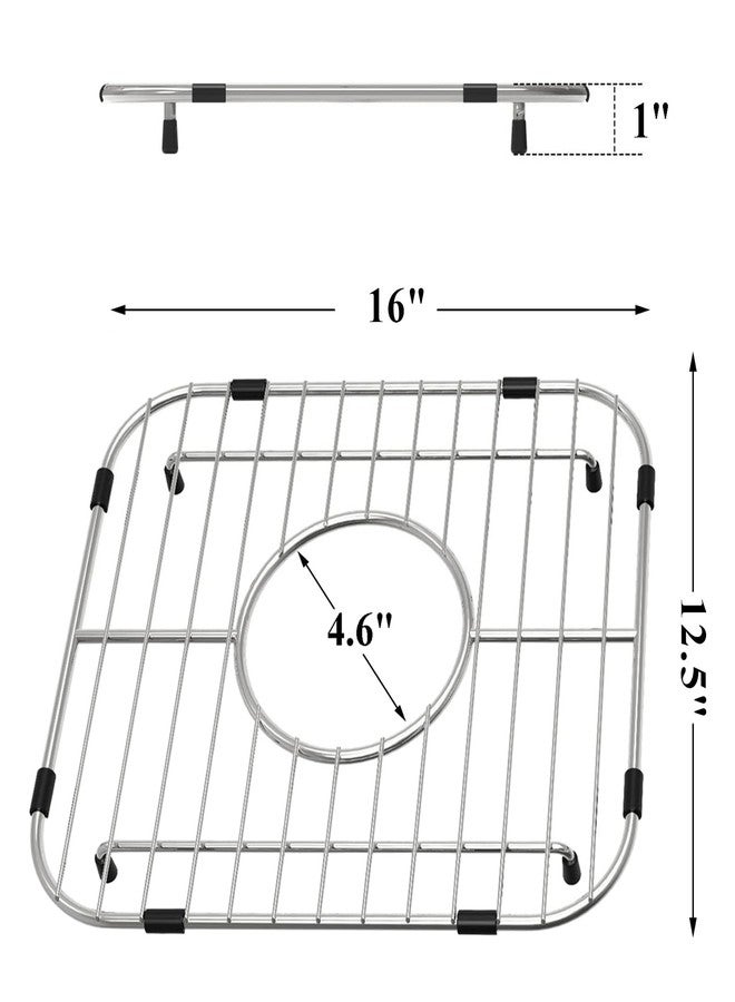 Orgneas Sink Protectors for Kitchen Sink, Single Bowl Sink Bottom Grid 12.5"x16"x1.25", 304 Premium Stainless Steel Grid Insert Sink Grate Drying Rack Centered Drain, 1 Pack - Image 5