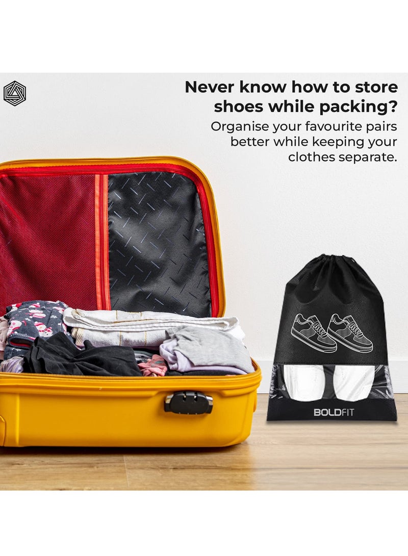 BOLDFIT Boldfit Shoe Bag for Travel & Storage Travel Organizer for Women & Men Travel Accessories Shoe Organizer Shoe Bags Pouches Travel Shoe Cover for Travelling Travel Essentials  - Image 2