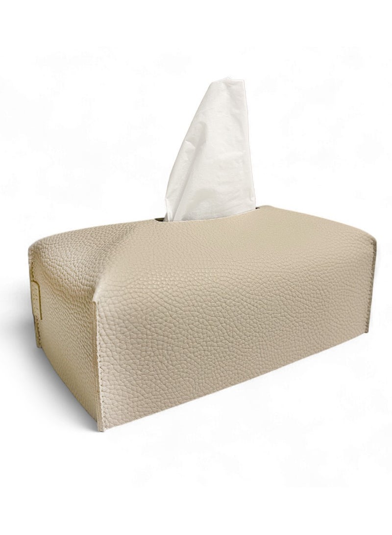 LeArt Leather Tissue Box Cover – Elegant Tissue Box Holder for Office Car Hotel Home Decor | Living Room Bedroom Bathroom | Facial Tissue Holder, Car Tissue Box Holder (Camel) - Image 1