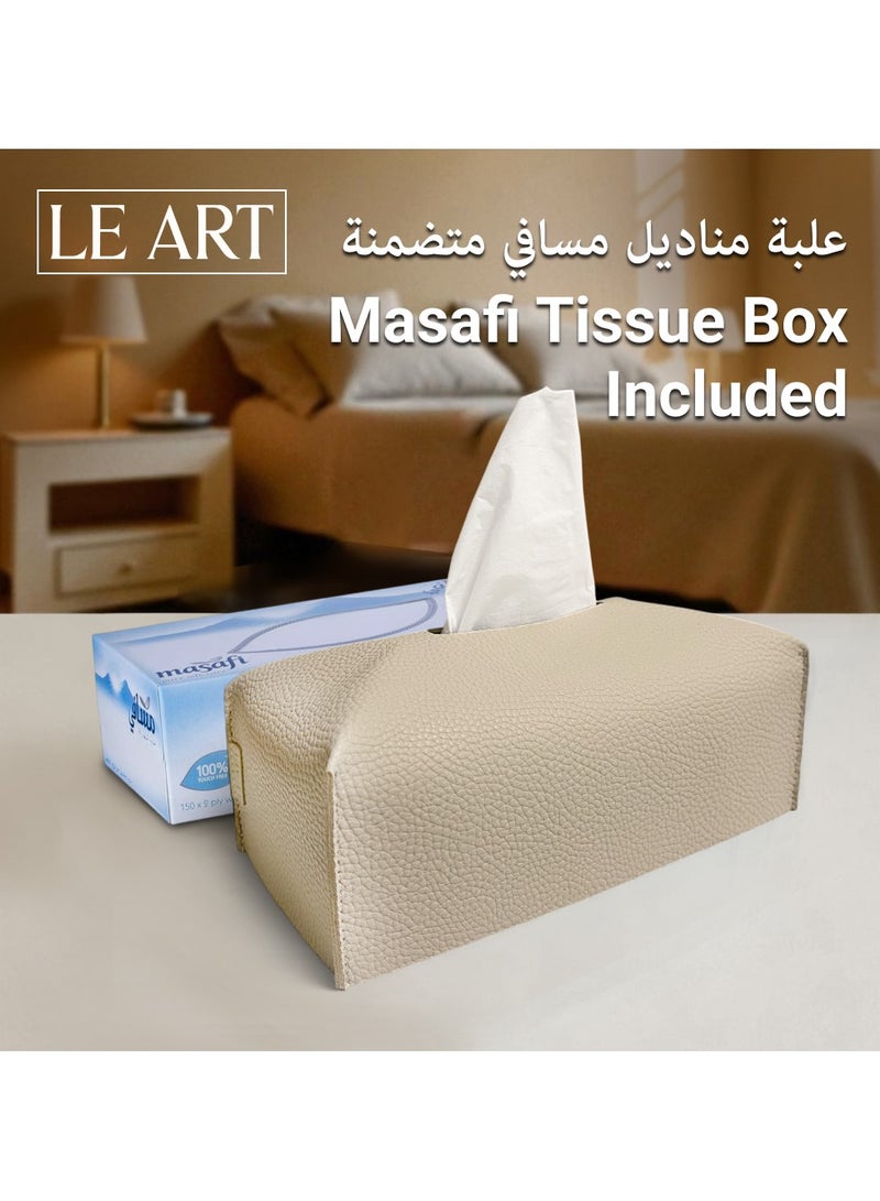 LeArt Leather Tissue Box Cover – Elegant Tissue Box Holder for Office Car Hotel Home Decor | Living Room Bedroom Bathroom | Facial Tissue Holder, Car Tissue Box Holder (Camel) - Image 3