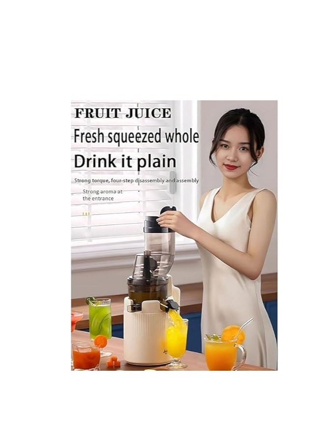Generic - Slow Masticating Juicer, 80mm Wide Chute, Juice Jug, Pulp Container, BPA-Free, Easy-to-Clean, Whole Fruit & Vegetable Cold Press Juicer, High Nutrient Extraction, Quiet Motor, Reverse Function - Image 1
