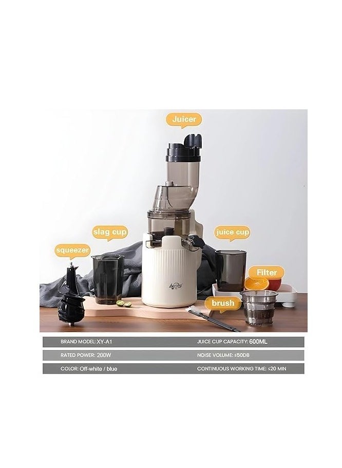 Generic - Slow Masticating Juicer, 80mm Wide Chute, Juice Jug, Pulp Container, BPA-Free, Easy-to-Clean, Whole Fruit & Vegetable Cold Press Juicer, High Nutrient Extraction, Quiet Motor, Reverse Function - Image 1