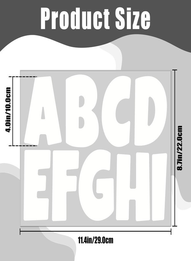 Timenued 390 Pcs Bulletin Board Letters Large Letter Stickers 4 Inch Self Adhesive Vinyl Waterproof Alphabet Stickers for Poster Board Letters Mailbox Classroom School Home Decor (40, White) - Image 3
