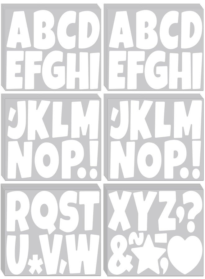 Timenued 390 Pcs Bulletin Board Letters Large Letter Stickers 4 Inch Self Adhesive Vinyl Waterproof Alphabet Stickers for Poster Board Letters Mailbox Classroom School Home Decor (40, White) - Image 1