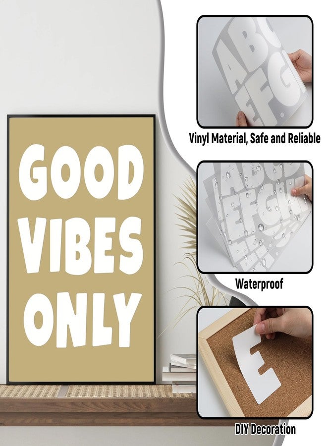 Timenued 390 Pcs Bulletin Board Letters Large Letter Stickers 4 Inch Self Adhesive Vinyl Waterproof Alphabet Stickers for Poster Board Letters Mailbox Classroom School Home Decor (40, White) - Image 5