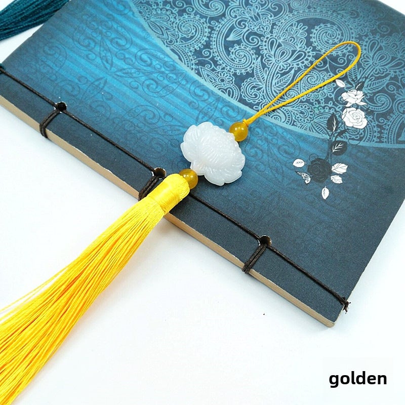 Generic Chinese Style Tassel Lotus Pendant Golden 