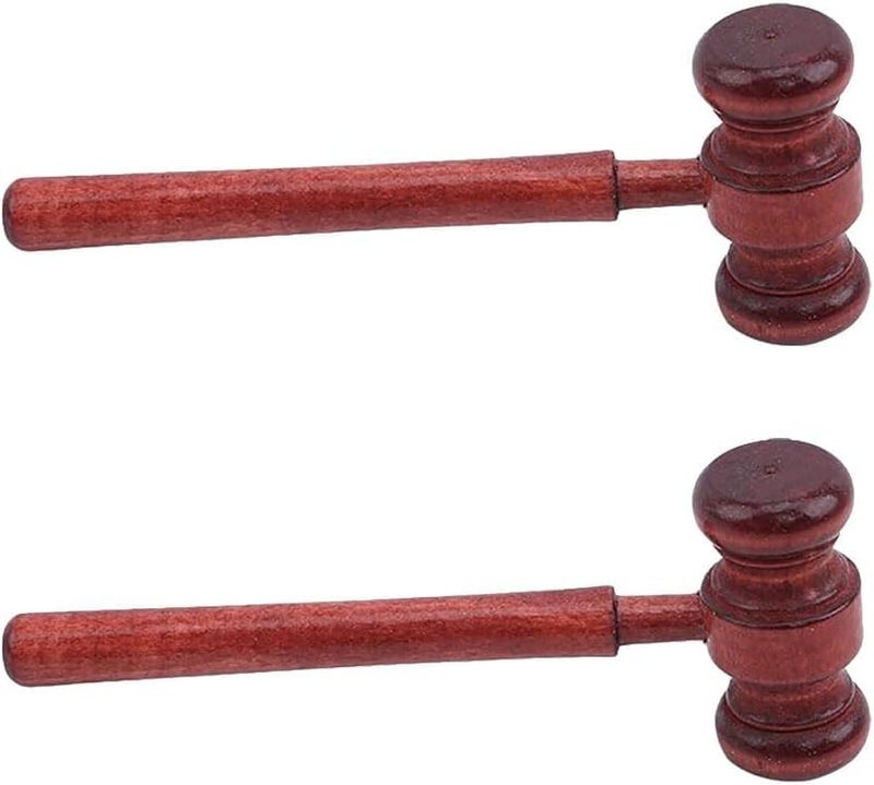 YSSZAM 2 Pcs Wood Judge Gavels Auction Court Gavels Wooden Judge Hammers Wood Hammer Props Judge Costume Accessories for Lawyer Courtroom 3.2 x 6.7 x 17.4 cm - Image 1