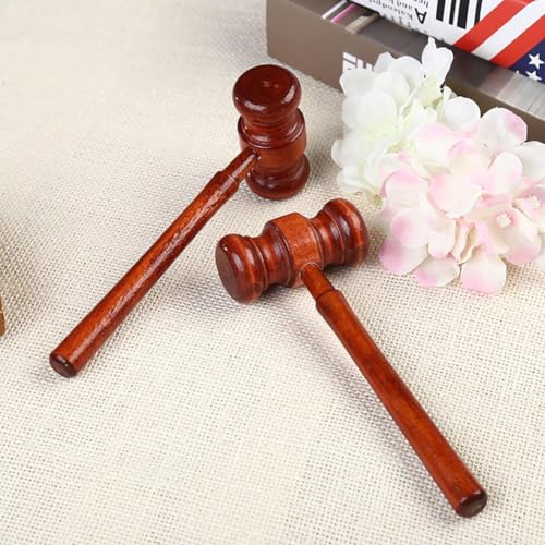YSSZAM 2 Pcs Wood Judge Gavels Auction Court Gavels Wooden Judge Hammers Wood Hammer Props Judge Costume Accessories for Lawyer Courtroom 3.2 x 6.7 x 17.4 cm - Image 2