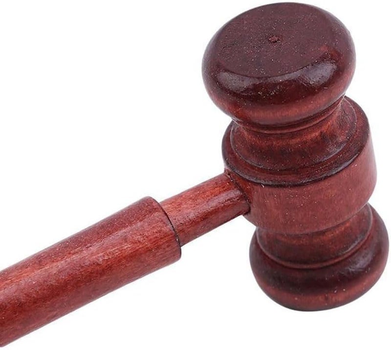 YSSZAM 2 Pcs Wood Judge Gavels Auction Court Gavels Wooden Judge Hammers Wood Hammer Props Judge Costume Accessories for Lawyer Courtroom 3.2 x 6.7 x 17.4 cm - Image 3