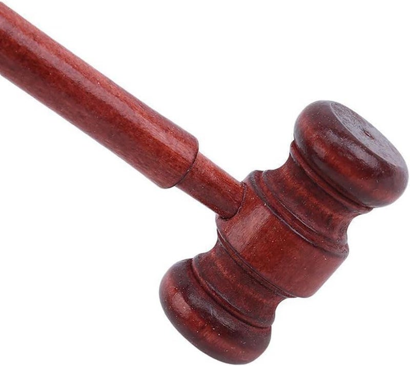 YSSZAM 2 Pcs Wood Judge Gavels Auction Court Gavels Wooden Judge Hammers Wood Hammer Props Judge Costume Accessories for Lawyer Courtroom 3.2 x 6.7 x 17.4 cm - Image 5