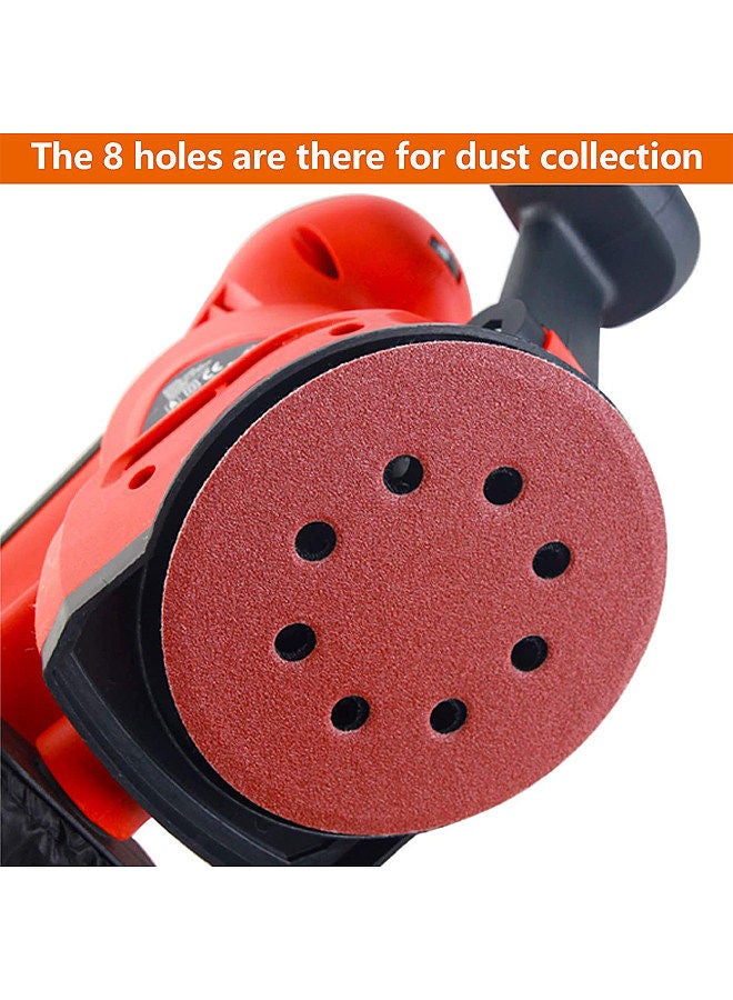 50Pcs Sanding Discs 5 Inch  125mm 8 Holes 220/180/120/80/60 Grit Sandpaper for Random Orbital Sander  - Image 3