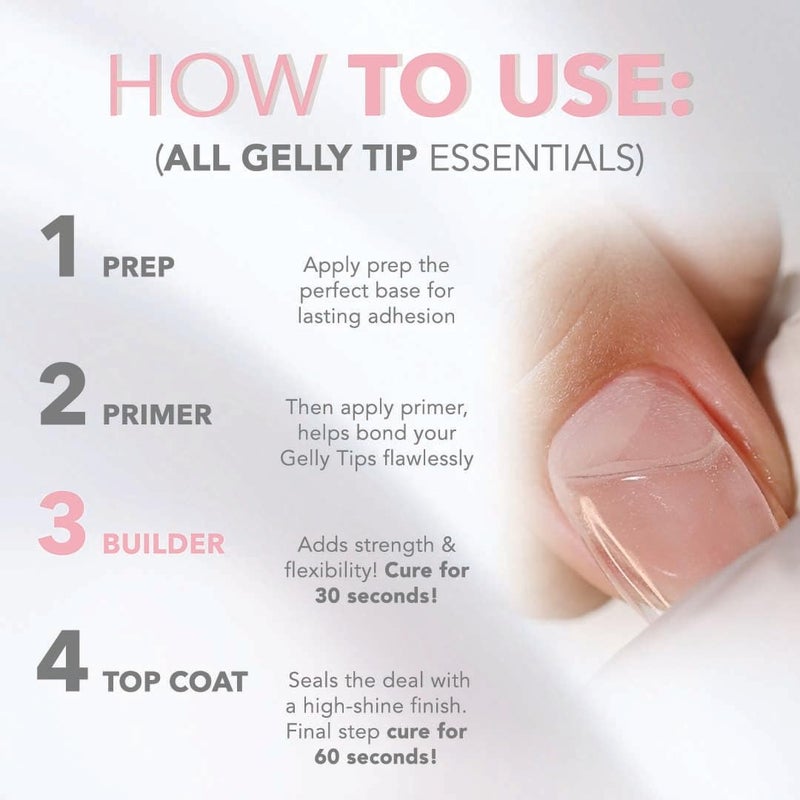 KIARA SKY Gelly Tips Essential Kit | Includes Prep, Top Coat, Builder, Primer 0.5 fl oz - Image 4