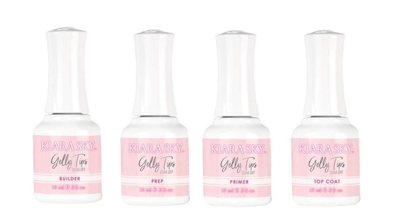 KIARA SKY Gelly Tips Essential Kit | Includes Prep, Top Coat, Builder, Primer 0.5 fl oz - Image 1