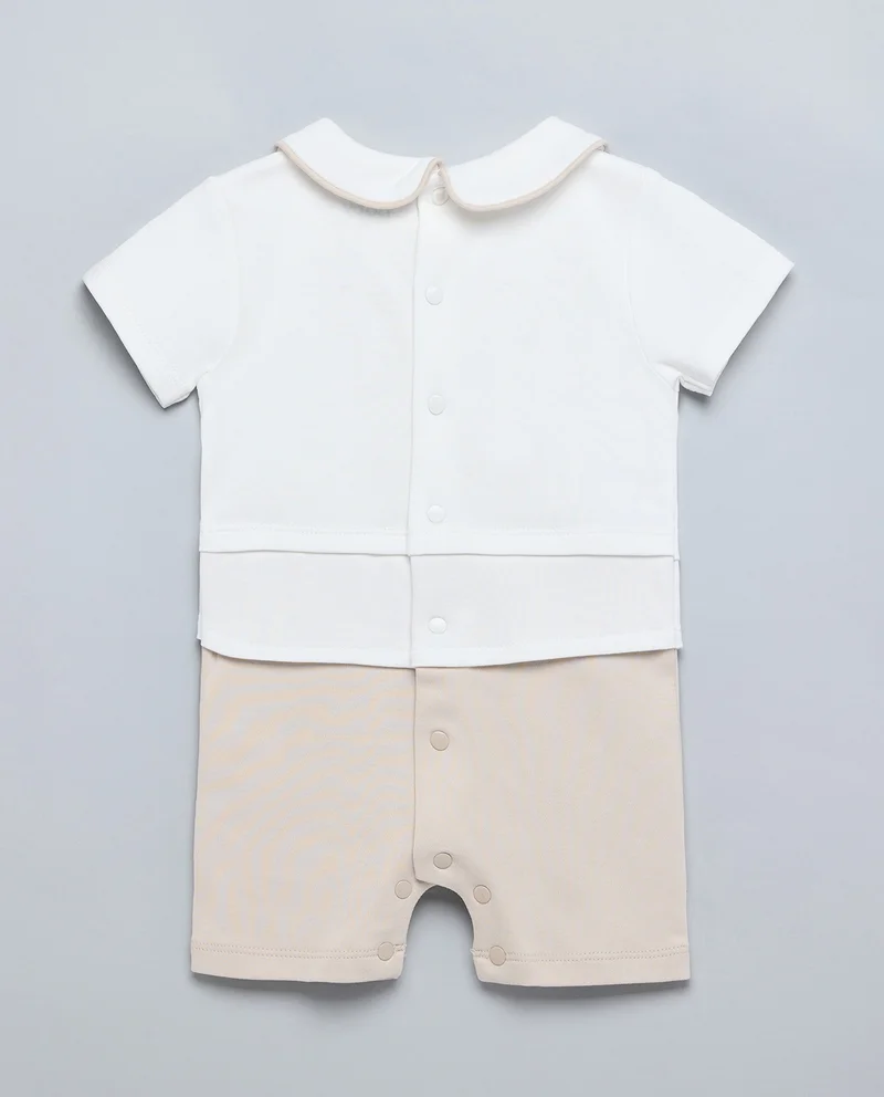 أر أند بي Color Block Romper with Short Sleeves