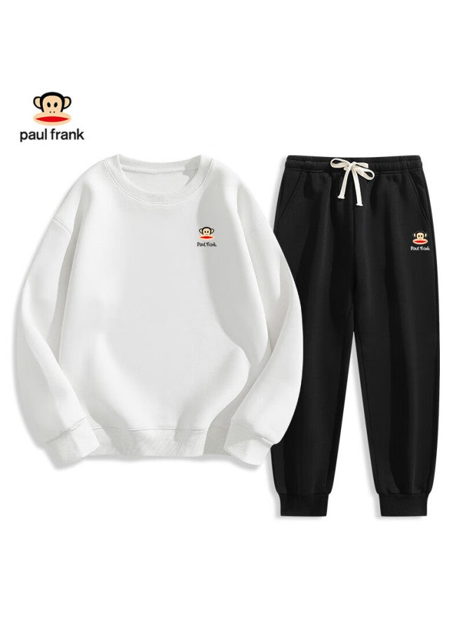 Paul Frank Men's Hoodie Set Autumn Winter Trendy Casual Sportswear Sweatshirt And Sweatpants Fleece Lined Two-piece Set