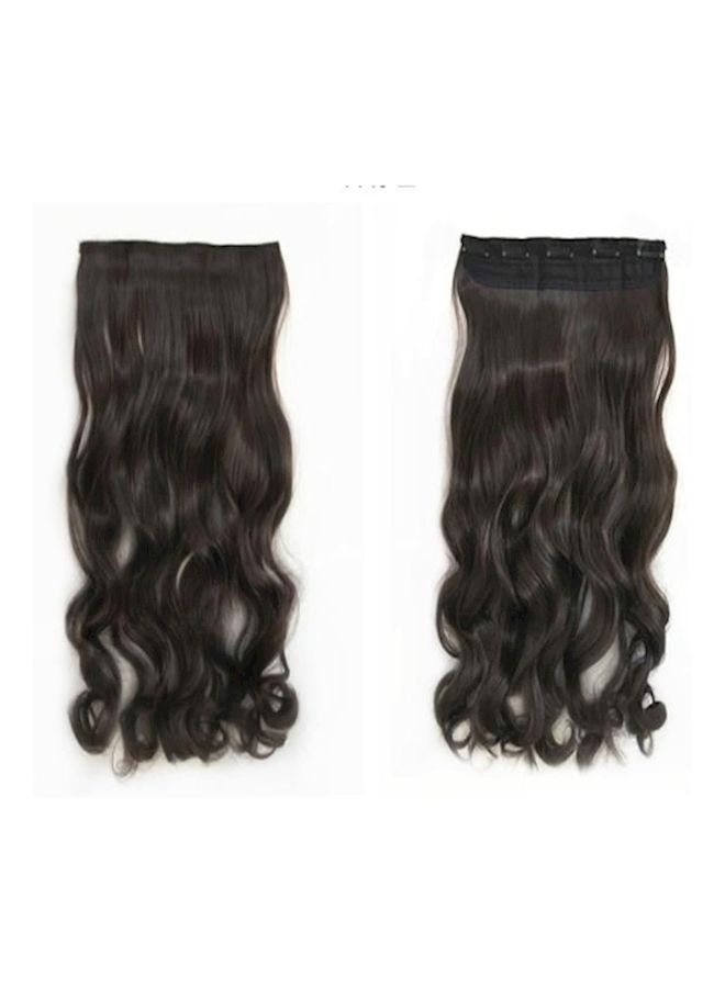 NIBEMINENT 5 Clip Hair Curtain Card Thick Piece Straight Hairpiece Without Mark Black