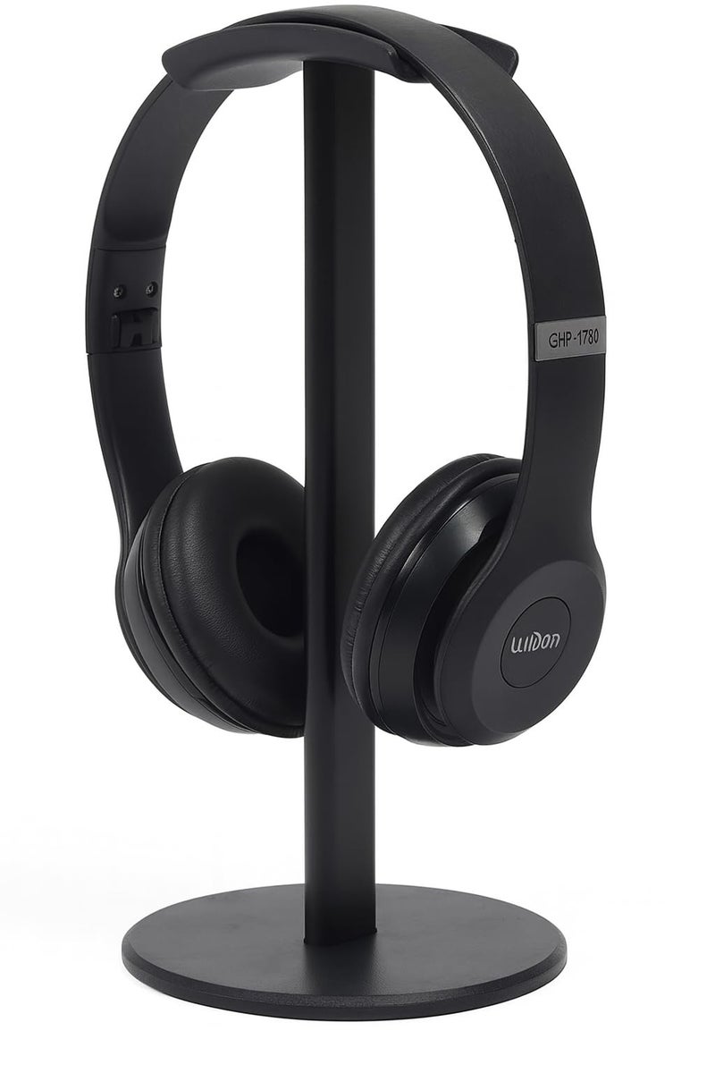 GadgetBite Headphone Stand for Table Desk Aluminum Headphone Holder Gaming Headset Holder for Table Top ABS Solid Base Headphone Accessorie Organiser for PC Office Home Gaming Headsets - Black - Image 1