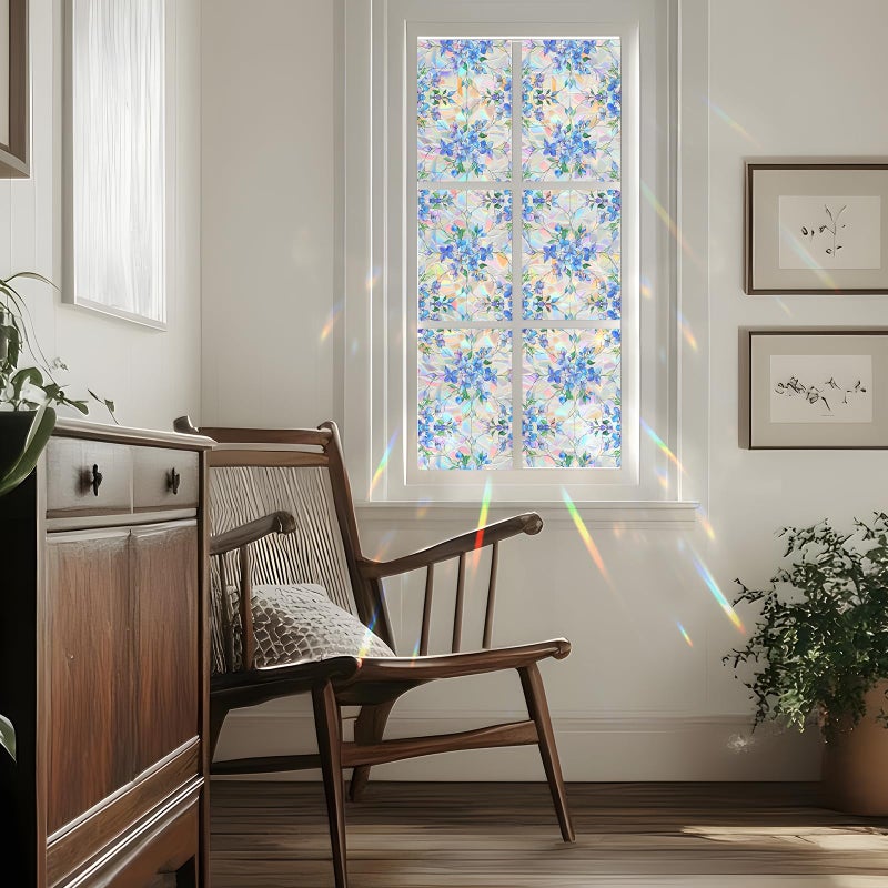 SOMWISE Rainbow Window Privacy Film,Heat Control,UV Blocking,Anti-Glare,Day & Night Privacy Protection & Decoration for Home, Bathroom,Glass Door,Static Cling,Renter-Friendly with Installation Tools - Image 3