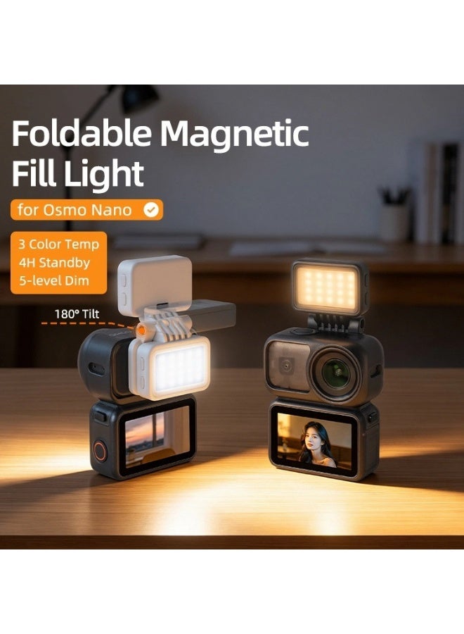 Sunnylife Foldable Magnetic LED Video Light Adjustable Fill Light Tri-Color Dimmable Portable Fill Lamp Photography for Osmo Nano - Image 2