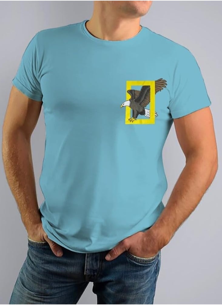 ISTANBUL MODEL - Round Neck Short Sleeve t-shirt for men, Regular fit, cotton, Special print "EAGLE" - Image 1