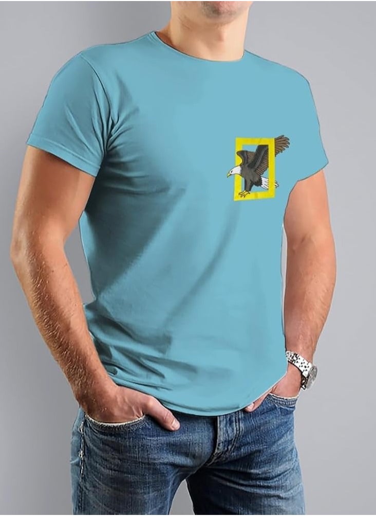 ISTANBUL MODEL - Round Neck Short Sleeve t-shirt for men, Regular fit, cotton, Special print "EAGLE" - Image 1
