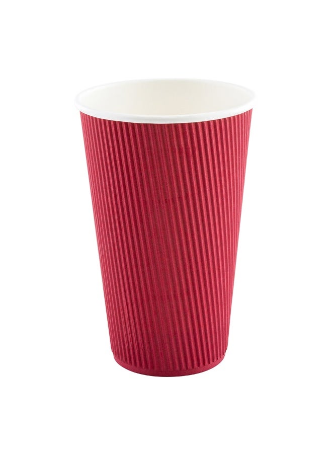 Restaurantware Restaurantware 12 Ounce Double Wall Disposable Coffee Cups, 500 Insulated Crimson Paper Tumblers with Rolled Rim Design, Lids Sold Separately for Hot Drinks like Tea, Hot Chocolate and More  - Image 1