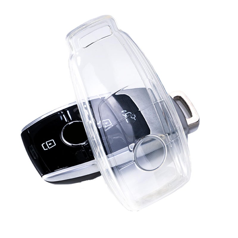 for Clear Mercedes Key Fob Cover TPU Car Key Fob Case Fit for Benz GLC GLE GLA GLB GLS A C E G S AMG Class 4 Buttons Car Remote Key Case Shell Protector