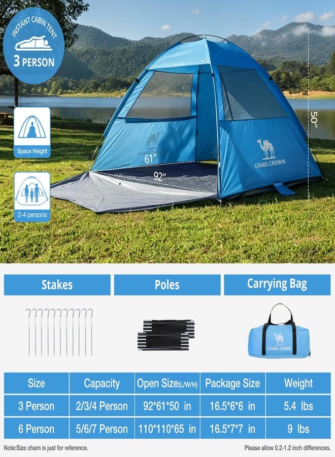 CAMEL CROWN Beach Tent Anti-UV Portable Sun Shade Shelter for 2/3/4/6 Person (Bean Green, 2/3 Person) - Image 2