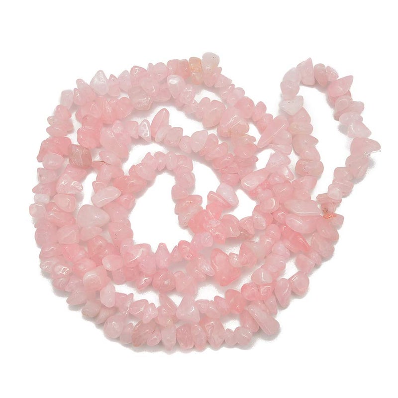 jodaying 78mm Natural Rose Quartz Gemstone Chips Loose Beads Semi Precious for Jewelry Making DIY Handmade Craft Supplies 1 Strand per Bag Approxi 34